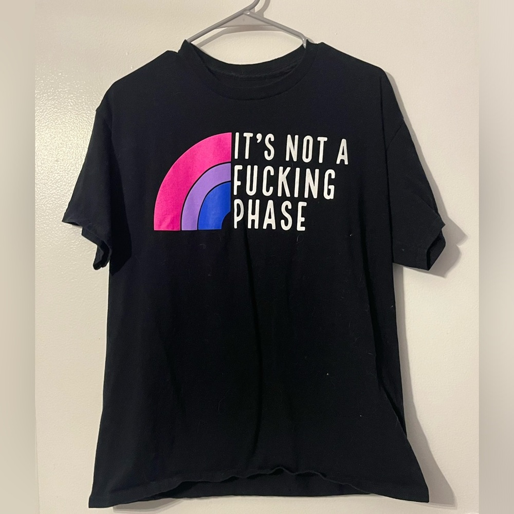 Bi Pride Not a Phase Tee Size Large